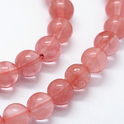 Chapelets de perles en verre de quartz de cerise&nbsp;G-I199-28-12mm