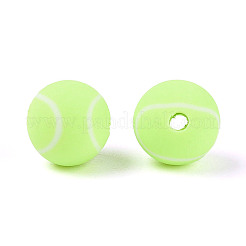 手作り樹脂粘土ビーズ  テニス  緑黄  8mm  穴：1.8~2mm&nbsp;CLAY-Q253-05F