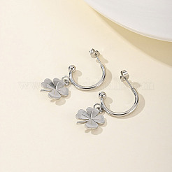 Серьги-гвоздики с клевером из нержавеющей стали&nbsp;FD4854-2