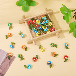 36 шт. 6 стильных стеклянных подвески-зерна и акриловые соединители PALLOY-TA00220