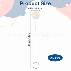 ウールダウバー ボールブラシ 革染料ツール  鉄ハンドル付き  DIYクラフトプロジェクト用  プラチナ  150x18mm  穴：15mm&nbsp;LS-TOOL-WH20005-15A