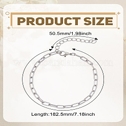 1шт браслеты-цепочки из нержавеющей стали со скрепками для женщин&nbsp;BJEW-LP0002-24P