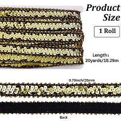 20 ярд блестящих полиэстеровых эластичных бусин с пайетками&nbsp;OCOR-CY0003-22B