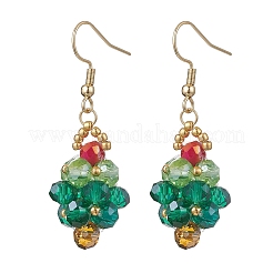 Серьги-подвески в виде елки из нержавеющей стали 304 EJEW-MZ00581-01