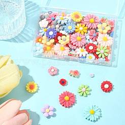 100шт 10 стиля непрозрачные кабошоны из смолы CRES-FS0001-25