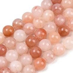 Hilos de cuentas de jade persa rosa natural color flor de durazno&nbsp;G-NH0071-A01-16mm