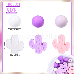 Кактус/круглые силиконовые бусины&nbsp;SIL-YW0001-50B