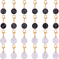 48pcs décorations de pendentif en alliage d'émail&nbsp;HJEW-BM00018