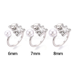 Оправы для колец-манжет из латуни с микропаве из прозрачного кубического циркония KK-T076-32P