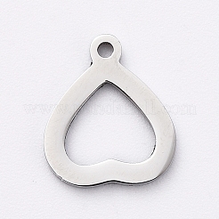 Подвески в форме открытого сердца из нержавеющей стали марки 304&nbsp;LS-STAS-G215-14P