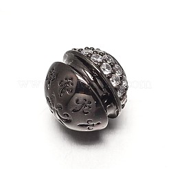 Латунные микро проложить класса AAA кубического циркония бусы ZIRC-O010-01-NR