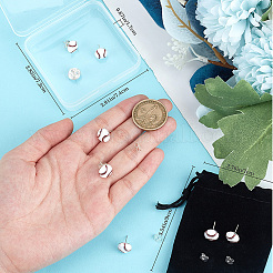 4 пара серег-гвоздиков из сплава в виде спортивного мяча для женщин&nbsp;EJEW-BBC0001-52A