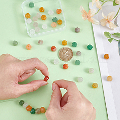 40 pièce de perles de jade en soie dorée naturelle de 5 couleurs&nbsp;G-PH0002-82