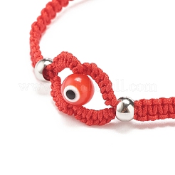 Braccialetto di perline intrecciate malocchio di lampwork&nbsp;BJEW-JB07857-05