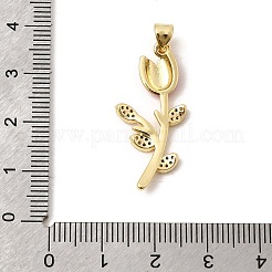 Pendenti in zirconi cubici trasparenti in micro pavè di ottone&nbsp;KK-H267-109G-01