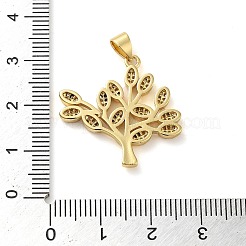 Anhänger aus Messing mit Gestellbeschichtung aus klarem Kubisch Zirkonia&nbsp;KK-C047-11G