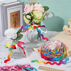 10 м хлопчатобумажной волнистой бахромчатой ленты цвета радуги OCOR-WR0001-31