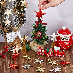 12 шт. 3-цветная пластиковая звезда для украшения верхушки елки&nbsp;DIY-DC0003-97