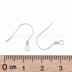 925スターリングシルバーピアスフック  銀  15x16.5mm  穴：1mm  22ゲージ  ピン：0.6mm&nbsp;X-STER-M031-01S