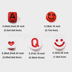 200 шт. акриловые бусины с надписями и надписями&nbsp;MACR-FP0001-28