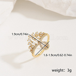 Женские кольца на палец из латуни с микропаве и кубическим цирконием&nbsp;LK0188-7