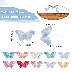 200шт 10 стиля прозрачные окрашенные распылением стеклянные бусины GLAA-SZ0001-81