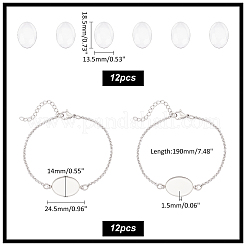 Наборы для изготовления браслета из овальной заготовки из нержавеющей стали 304 своими руками BJEW-UN00003
