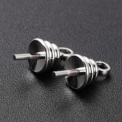 真鍮カップパールヒートンキャップピンペンダント  片穴パーツ用  長持ちメッキ  925銀メッキ  9.5x4.5mm  穴：1.5mm  ピン：0.6mm&nbsp;KK-H759-33S