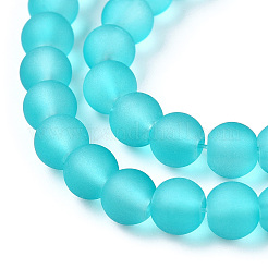Brins de perles de verre transparentes avec peinture à cuisson&nbsp;GLAA-S031-6mm-18