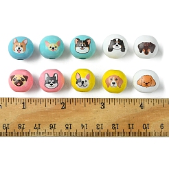 50шт 10 цвета деревянные европейские бусины WOOD-FS0001-26