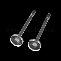 樹脂スタッドピアスパーツ  フラットラウンド  透明  11.5x3mm  ピン：0.7mm&nbsp;FIND-H046-02