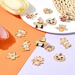 14 шт. 7 стиля хэллоуин тематика стойка покрытие светящийся сплав эмаль подвески&nbsp;ENAM-FS0002-10G