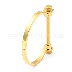 Браслет из нержавеющей стали 304 с D-образной планкой и винтами BJEW-G636-05A-G