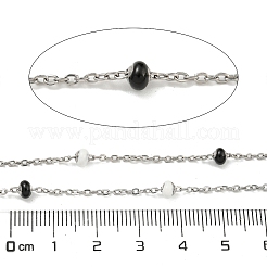 Цепи из нержавеющей стали 304 с эмалированными звеньями AJEW-Z028-09P-04