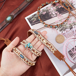 3 шт. 3 стиля ремни из искусственной кожи с бусинами для женщин AJEW-GF0005-08