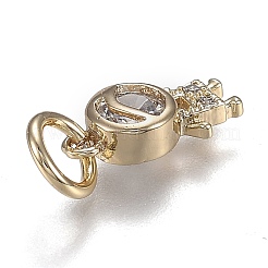 Латунные микропаве прозрачные подвески с фианитом ZIRC-Z003-17G