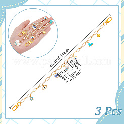 3 шт. алюминиевые цепочки-скрепки для сумок-удлинителей HJEW-NB00277