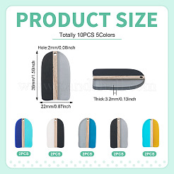 10шт 5 цвета подвески из смолы и дерева&nbsp;RESI-TA0004-53