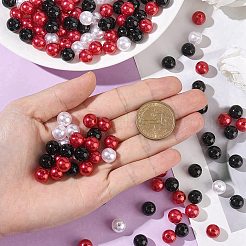 DIYジュエリー作りのパーツキット  丸いアクリルとABSプラスチックの模造真珠ビーズを含む  ミックスカラー  9.5~10x9.5~10mm  穴：2.3~2.5mm  200個/セット&nbsp;DIY-SP0005-37D