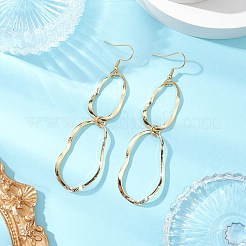 真鍮製ダングルピアス  304ステンレススチールピアスフック付き  ゴールドカラー  84x22mm&nbsp;EJEW-JE06182