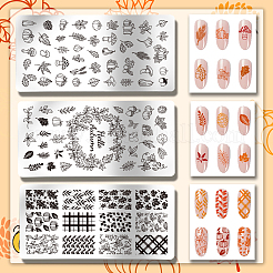 Plantillas de arte de uñas diy de acero inoxidable&nbsp;MRMJ-WH0092-027