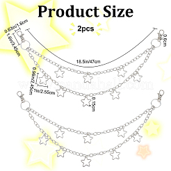 Двухслойные цепи из сплава и железа для джинсовых брюк AJEW-WH0038-37P