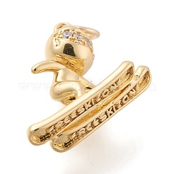 Латунные микропаве прозрачные подвески с фианитом KK-D532-09G