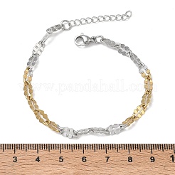 Armbänder aus 304er Edelstahl mit geriffelten Ketten für Damen&nbsp;BJEW-D466-08B-GP