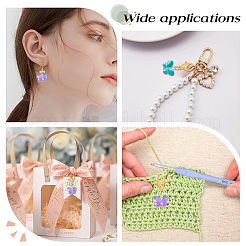 60шт. разноцветные стеклянные подвесные украшения в виде бабочек HJEW-PH0001-65