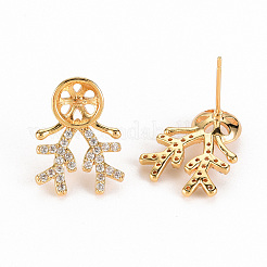 Серьги из латуни с микропейвом и прозрачным фианитом KK-S356-256-NF