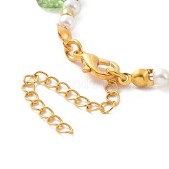 Браслеты с подвесками из акриловых листьев с имитацией жемчуга для женщин AJEW-AN00523