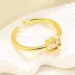 Bagues de manchette en laiton micro pavé de zircone cubique pour femmes&nbsp;RJEW-H247-35G-01