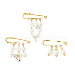 3 шт. 3 стиля железные стеклянные жемчужные бусины килт булавки брошь JEWB-BR00188