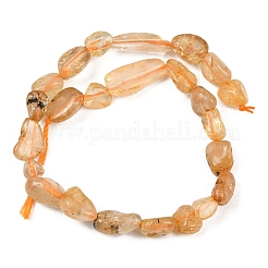 Нити бусин из натурального золота с рутилированным кварцем&nbsp;G-C272-01